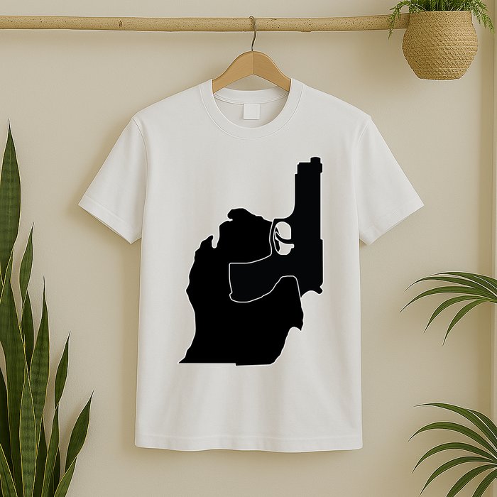 Michigan Mitten With Gun Design T-Shirt