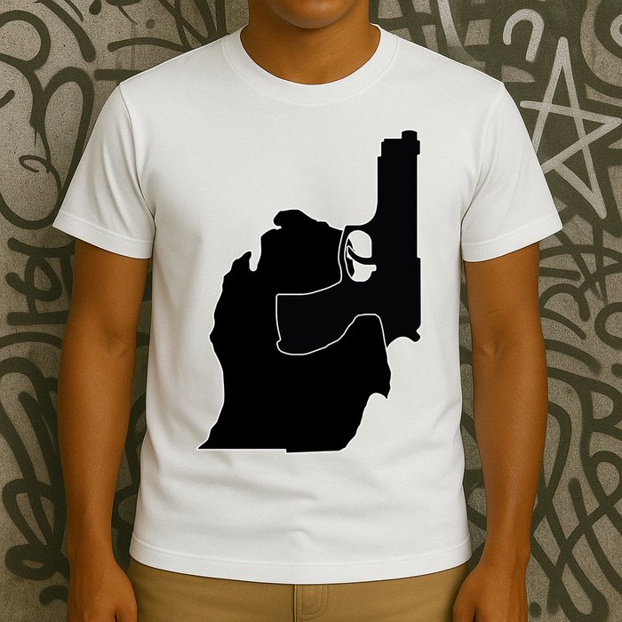 Michigan Mitten With Gun Design T-Shirt