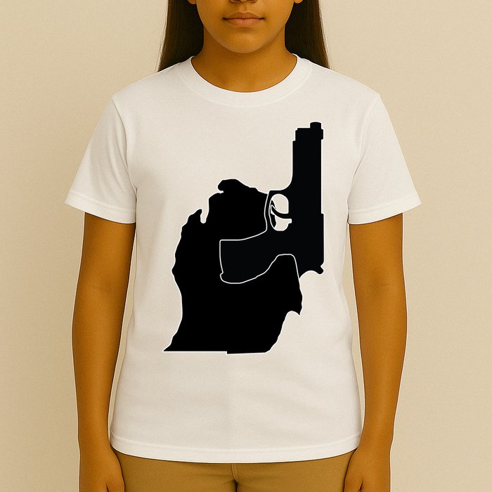 Michigan Mitten With Gun Design T-Shirt