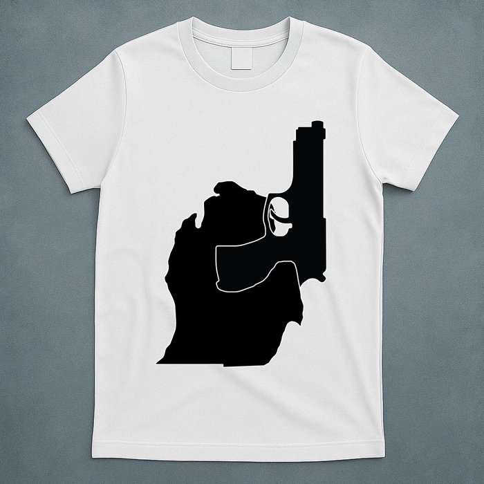 Michigan Mitten With Gun Design T-Shirt