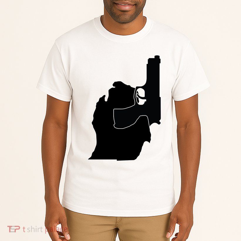 Michigan Mitten With Gun Design Tall T-Shirt