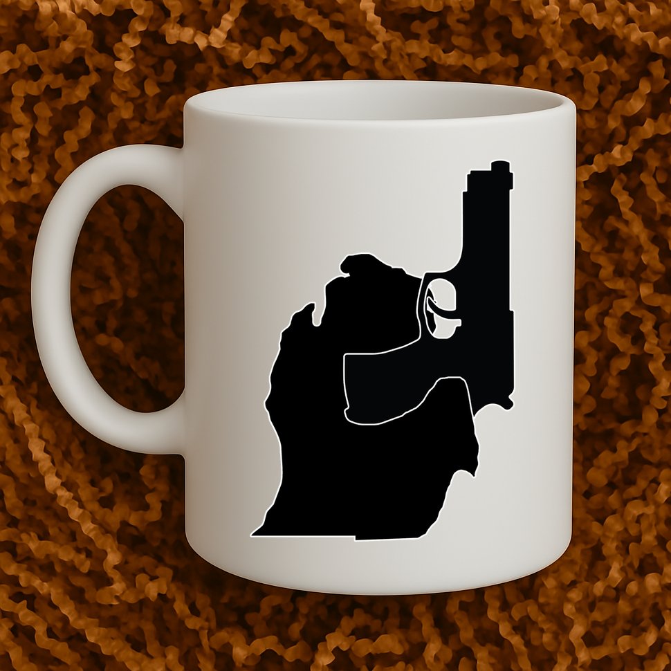 Michigan Mitten With Gun Design Mug