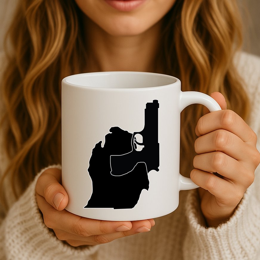 Michigan Mitten With Gun Design Mug