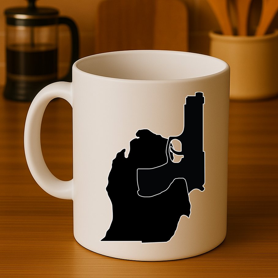 Michigan Mitten With Gun Design Mug