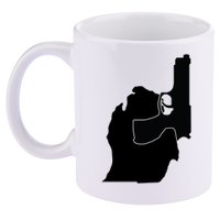 Michigan Mitten With Gun Design 11oz C Handle Ceramic Mug