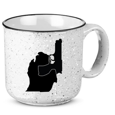 Michigan Mitten With Gun Design 15oz Campfire Ceramic Mug