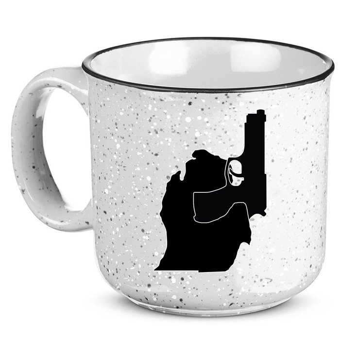 Michigan Mitten With Gun Design 15oz Campfire Ceramic Mug