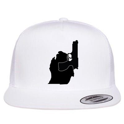 Michigan Mitten With Gun Design Flatbill Hat