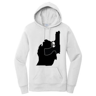 Michigan Mitten With Gun Design Women's Pullover Hoodie