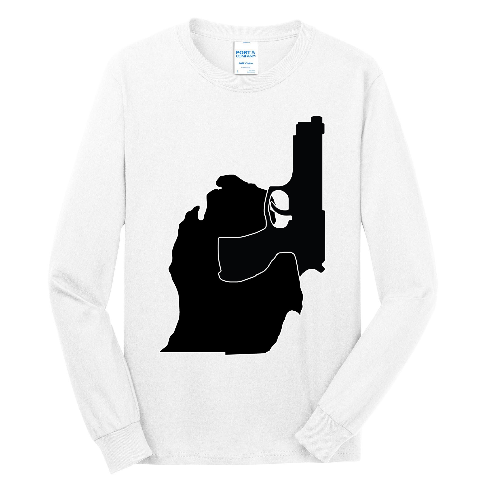 Michigan Mitten With Gun Design Tall Long Sleeve T-Shirt