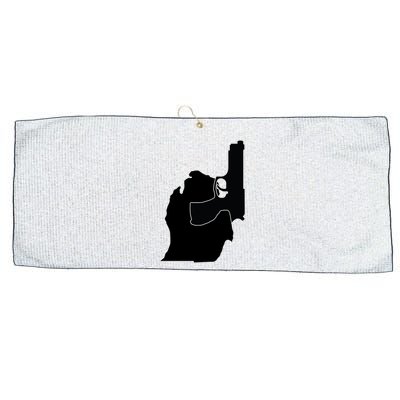 Michigan Mitten With Gun Design Large Microfiber Waffle Golf Towel
