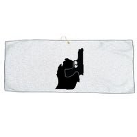 Michigan Mitten With Gun Design Large Microfiber Waffle Golf Towel