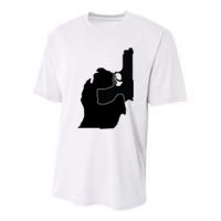 Michigan Mitten With Gun Design Youth Performance Sprint T-Shirt