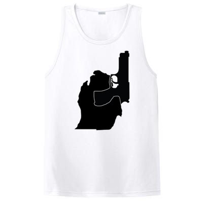 Michigan Mitten With Gun Design PosiCharge Competitor Tank