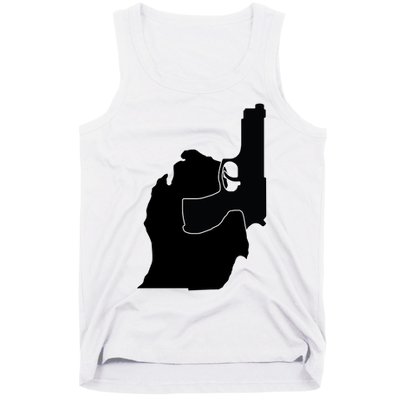 Michigan Mitten With Gun Design Tank Top