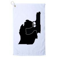 Michigan Mitten With Gun Design Golf Towel