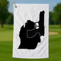 Michigan Mitten With Gun Design Golf Towel
