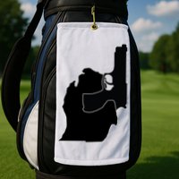 Michigan Mitten With Gun Design Golf Towel