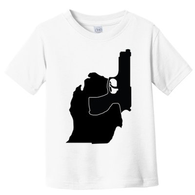 Michigan Mitten With Gun Design Toddler T-Shirt