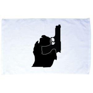 Michigan Mitten With Gun Design Microfiber Hand Towel