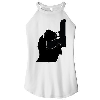 Michigan Mitten With Gun Design Women's Perfect Tri Rocker Tank