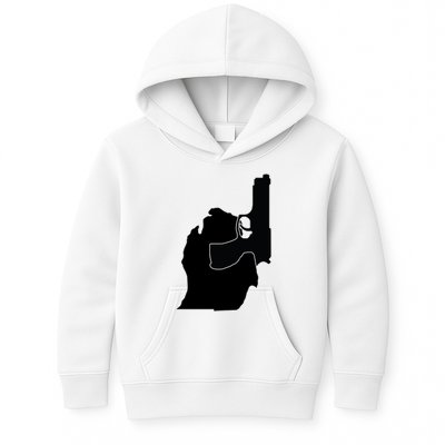 Michigan Mitten With Gun Design Kids Hoodie