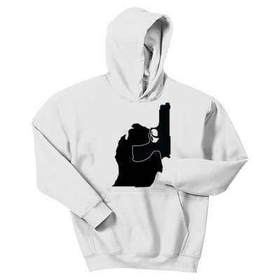 Michigan Mitten With Gun Design Kids Hoodie