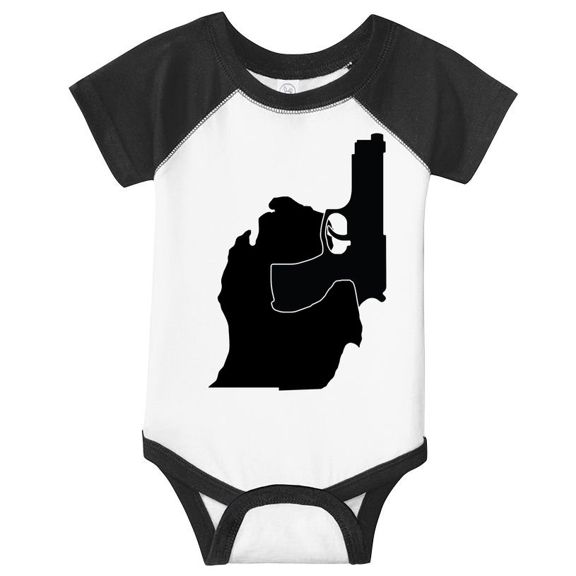 Michigan Mitten With Gun Design Infant Baby Jersey Bodysuit