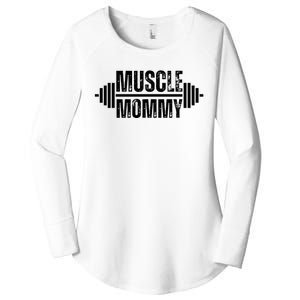 Muscle Mommy Weightlifter Mom Cute Mother Mama Gym Women's Perfect Tri Tunic Long Sleeve Shirt