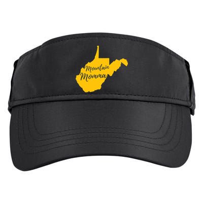Mountain Momma West Virginia State Map TShirt Adult Drive Performance Visor