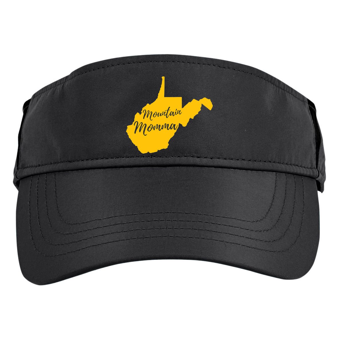 Mountain Momma West Virginia State Map TShirt Adult Drive Performance Visor