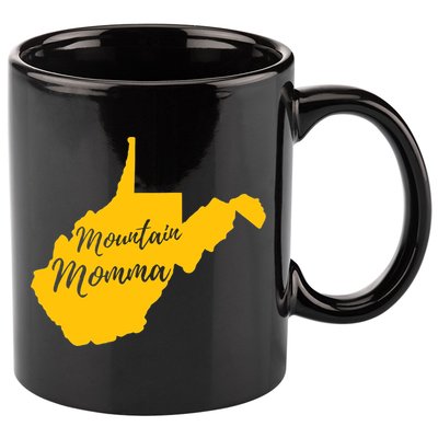 Mountain Momma West Virginia State Map TShirt 11oz C Handle Ceramic Mug