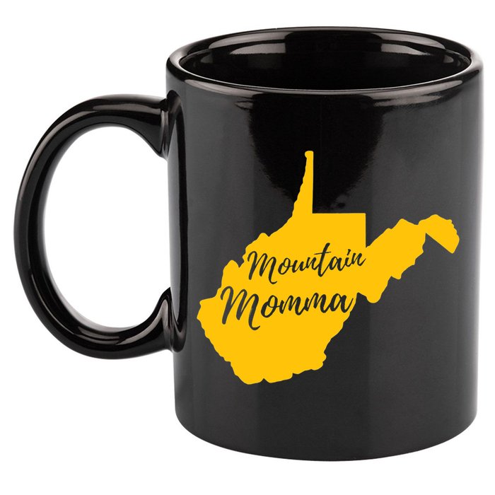 Mountain Momma West Virginia State Map TShirt 11oz C Handle Ceramic Mug