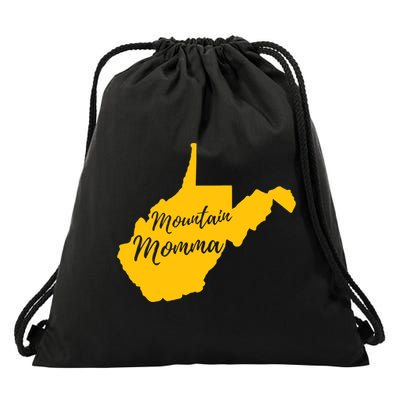 Mountain Momma West Virginia State Map TShirt Drawstring Bag