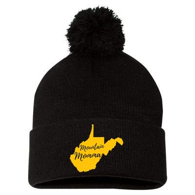 Mountain Momma West Virginia State Map TShirt Pom Pom 12in Knit Beanie