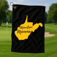 Mountain Momma West Virginia State Map TShirt Golf Towel