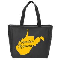 Mountain Momma West Virginia State Map TShirt Zip Tote Bag