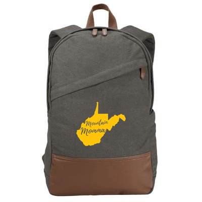Mountain Momma West Virginia State Map TShirt Cotton Canvas Backpack