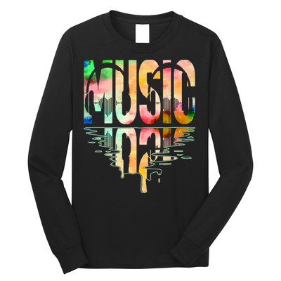 Music Mirrored Watercolor Logo Long Sleeve Shirt
