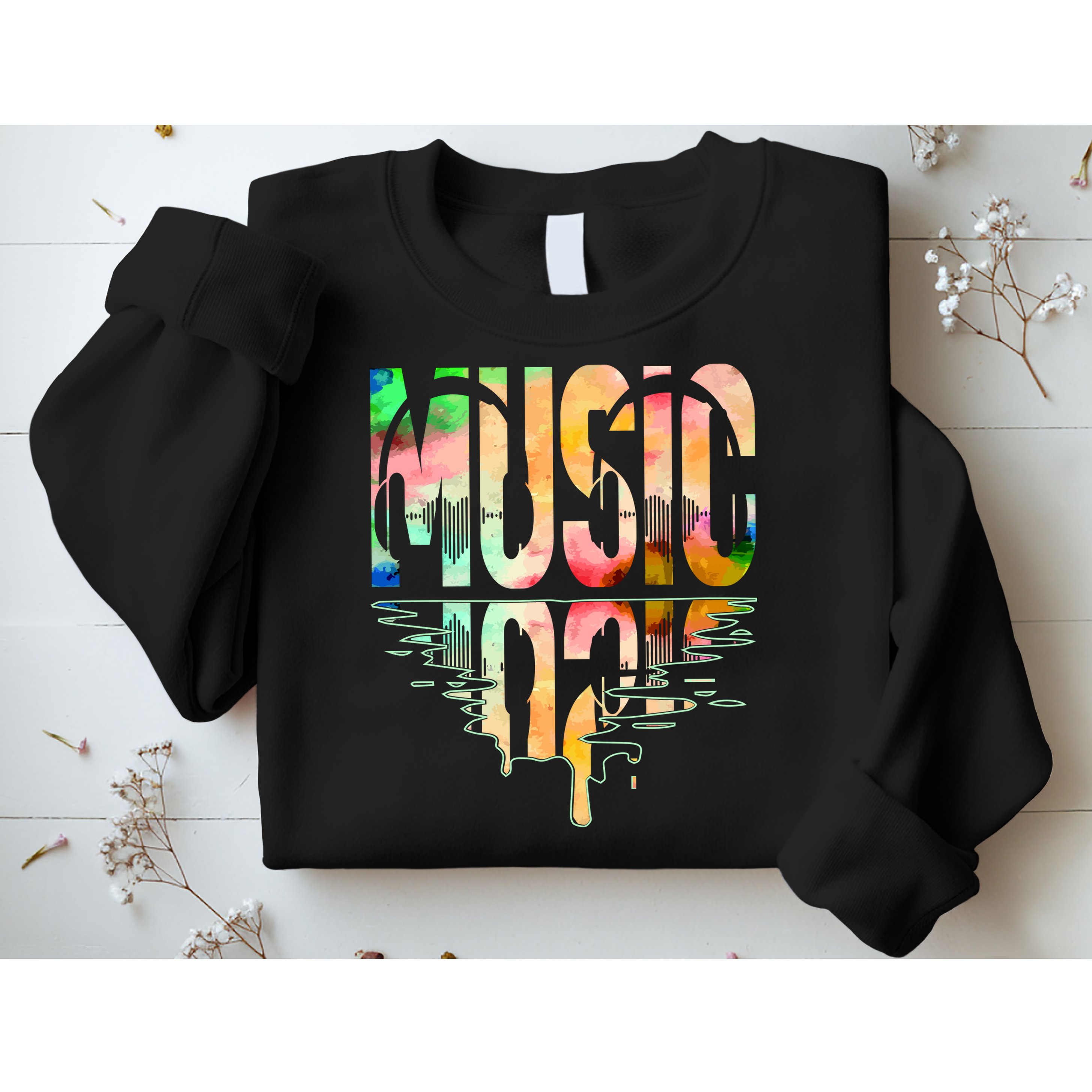 Music Mirrored Watercolor Logo Sweatshirt