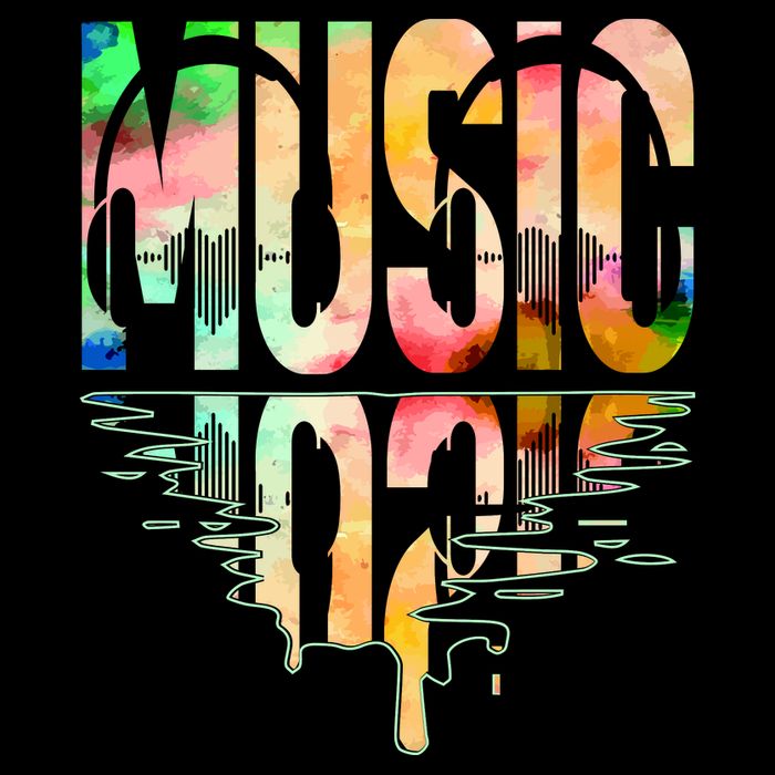 Music Mirrored Watercolor Logo Sweatshirt