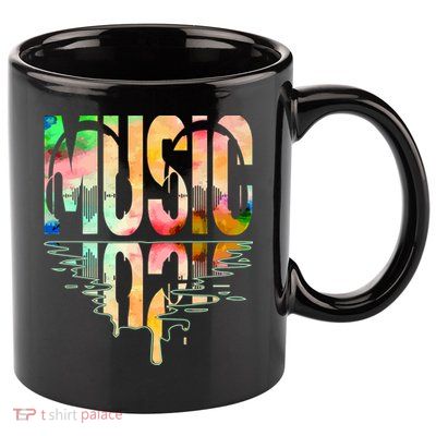 Music Mirrored Watercolor Logo 11oz C Handle Ceramic Mug