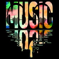 Music Mirrored Watercolor Logo Flatbill Hat
