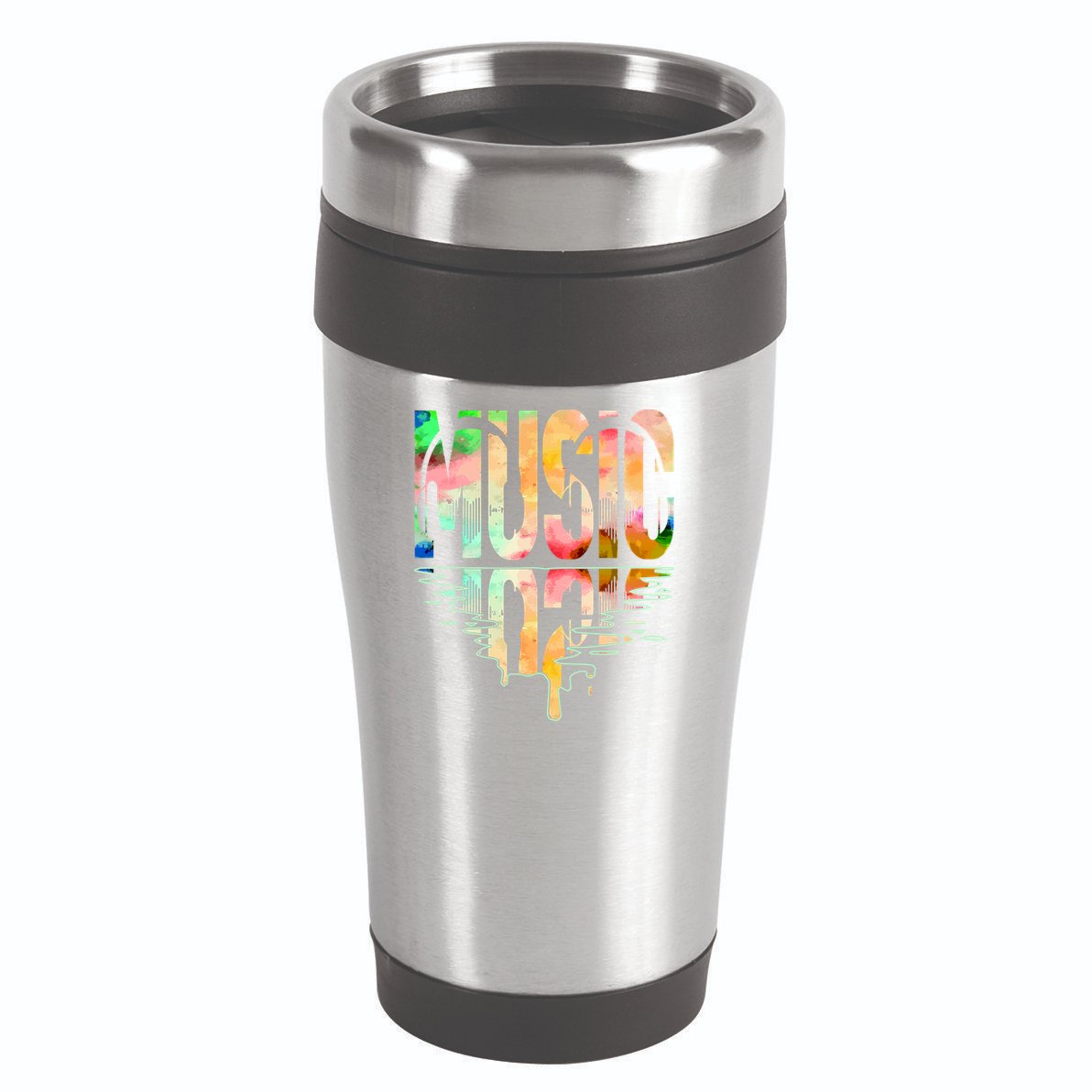 Music Mirrored Watercolor Logo 16oz Travel Tumbler