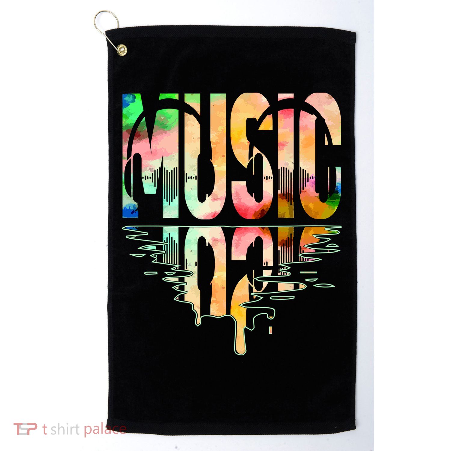 Music Mirrored Watercolor Logo Golf Towel