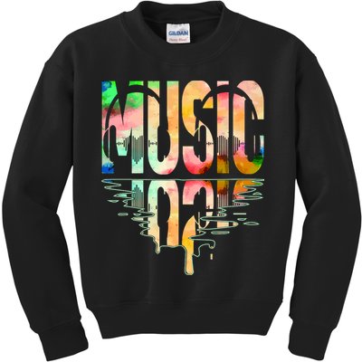 Music Mirrored Watercolor Logo Kids Sweatshirt