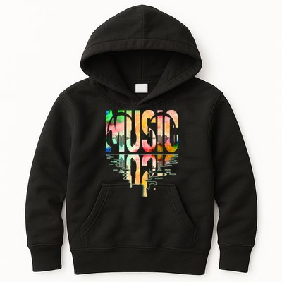 Music Mirrored Watercolor Logo Kids Hoodie