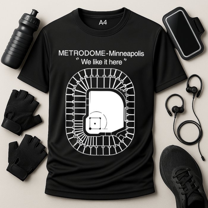 Metrodome Minneapolis We Like It Here Cooling Performance Crew T-Shirt