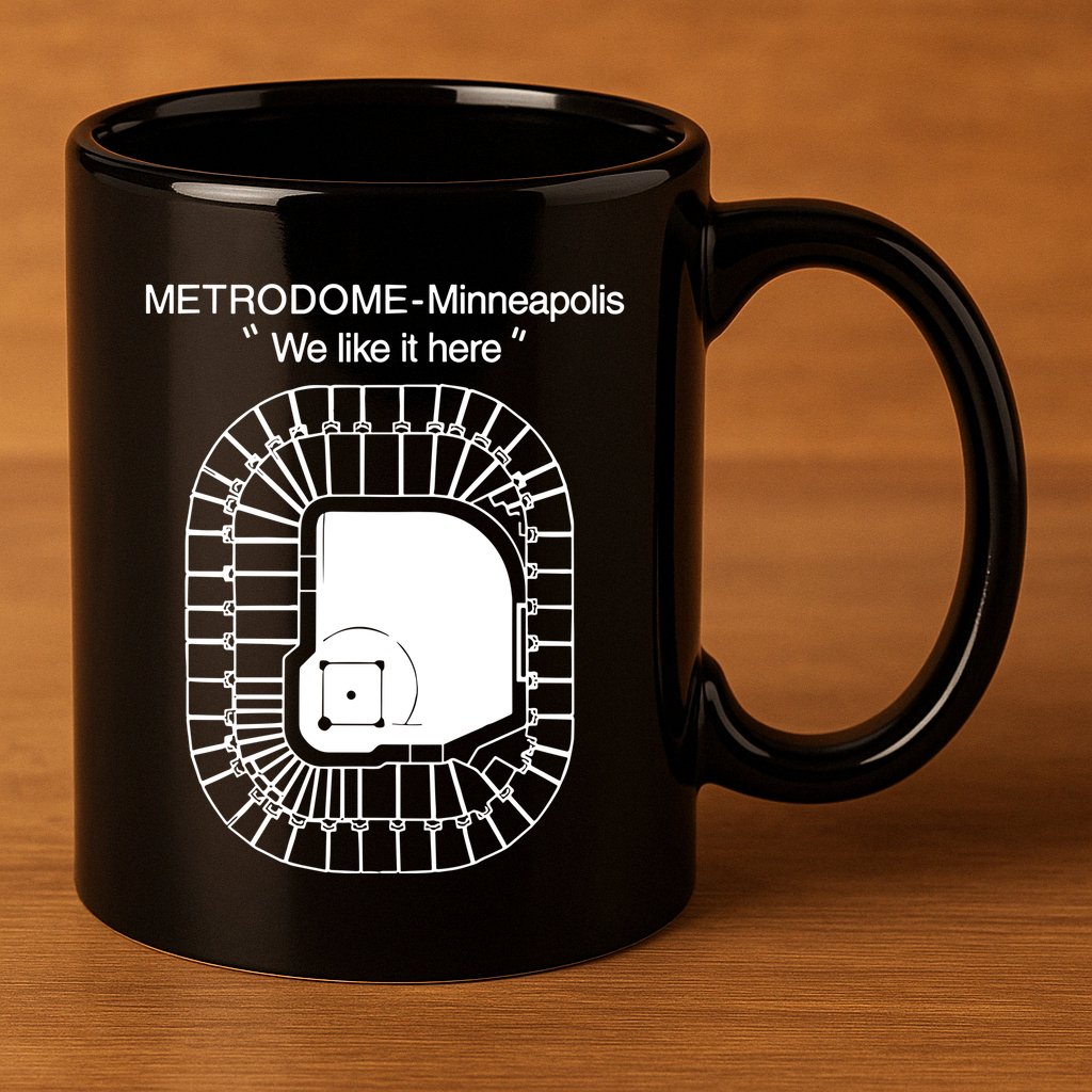 Metrodome Minneapolis We Like It Here 11oz C Handle Ceramic Mug