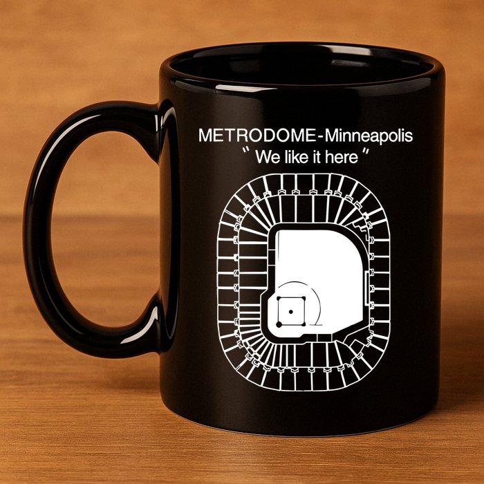 Metrodome Minneapolis We Like It Here 11oz C Handle Ceramic Mug